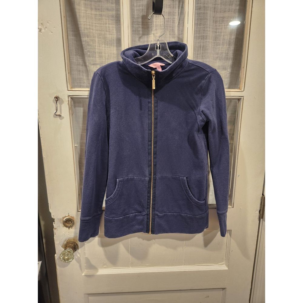 Lilly Pulitzer Navy Blue Zip‎ Up Jacket Women's Size XS